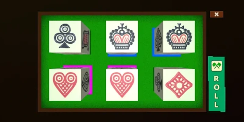 The six unique betting symbols of Jhandi Munda are clearly displayed on the Rummy888 interface